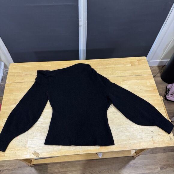 ALC Kenley Sweater Off the Shoulder Black Large Wool Alpaca Chic Modern Lux EUC - Picture 4 of 14